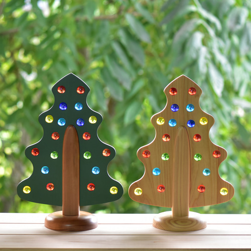 木製クリスマスツリー・ B玉ツリー 緑 L・オーナメント (熊本県産材