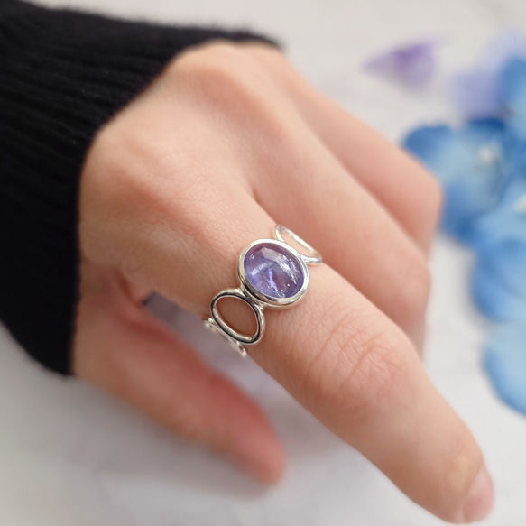 【8点限定】タンザナイト　オーバル　10＊８mm　シルバーリング　H-182S 1枚目の画像