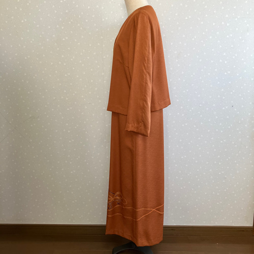 No.161留袖ドレスプリンセスラインワンピースとボレロ 13号L〜LL