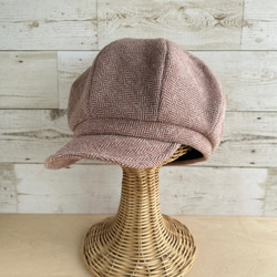 ボーイズライクなキャスケット・ヘリンボーン・アプリコット 7枚目の画像