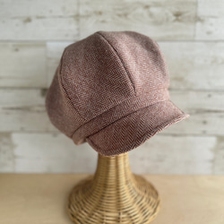 ボーイズライクなキャスケット・ヘリンボーン・アプリコット 5枚目の画像