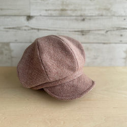 ボーイズライクなキャスケット・ヘリンボーン・アプリコット 12枚目の画像