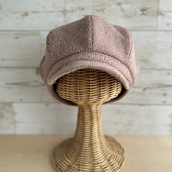 ボーイズライクなキャスケット・ヘリンボーン・アプリコット 2枚目の画像