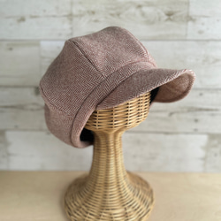 ボーイズライクなキャスケット・ヘリンボーン・アプリコット 6枚目の画像