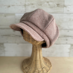 ボーイズライクなキャスケット・ヘリンボーン・アプリコット 9枚目の画像