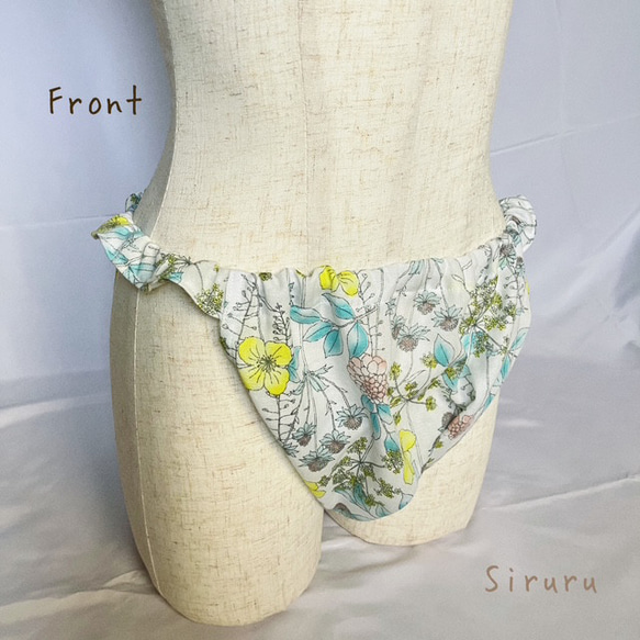 L:ゆるふわ*ふんどしパンツ（フラワーウォール）ダブルガーゼ　フンティー  ふんどしショーツ 2枚目の画像