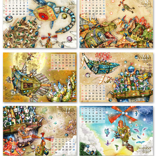 絵本のような卓上カレンダー2026『旅するロボットの物語』 アクリル