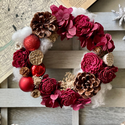 早割り　プリザーブドフラワー　クリスマスリース　アジサイリース　Xmas　結婚祝い　新築祝い　紫陽花　　開店祝 10枚目の画像