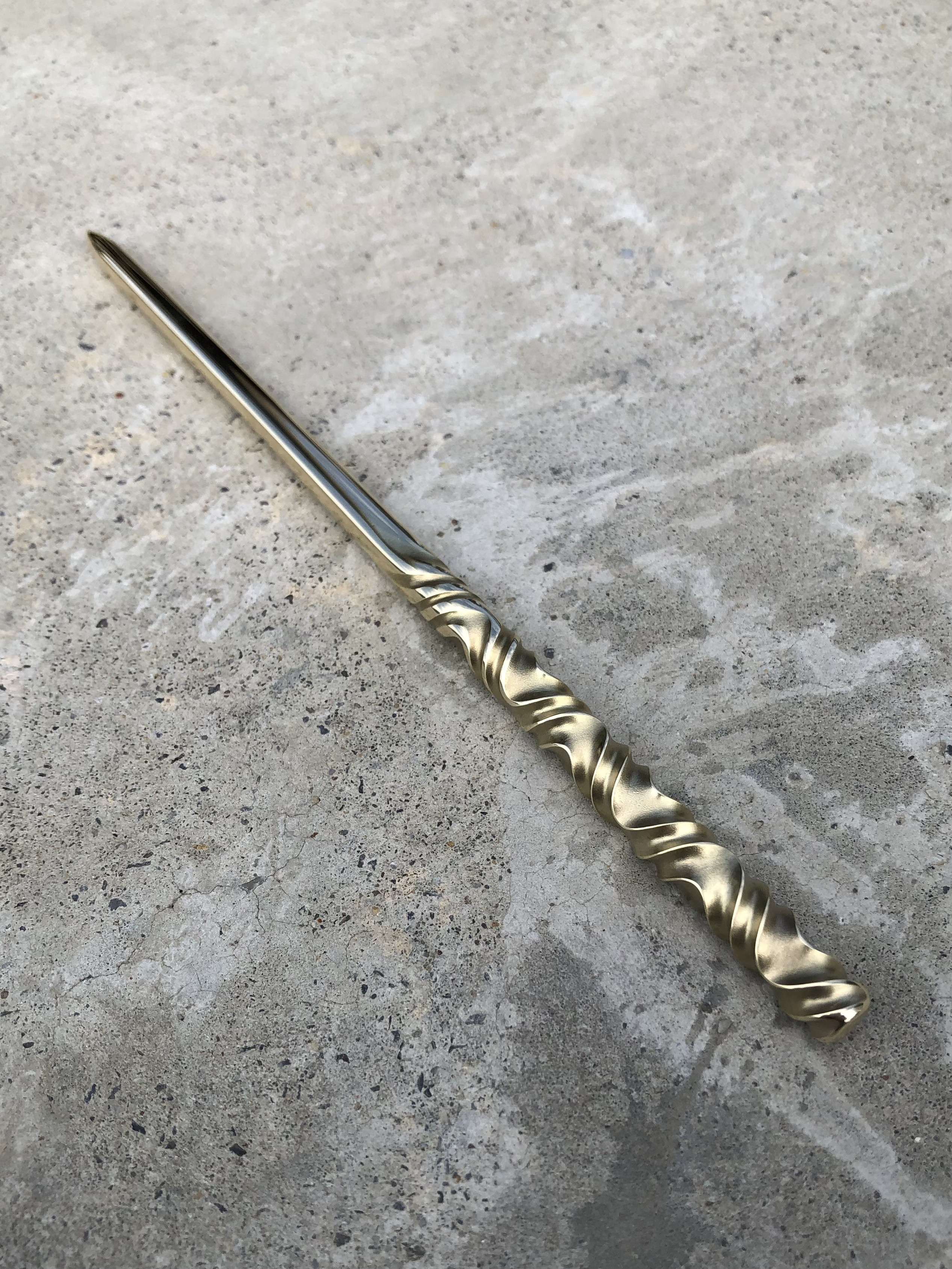 brass curved pattern hair stick large かんざし ヘアスティック ロングヘアー