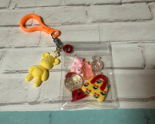 【オーダー】600円〜︴ 3連ジャラジャラキーホルダー HAND MADEキーホルダー（Hand-668《キーホルダー ジャラジャラ