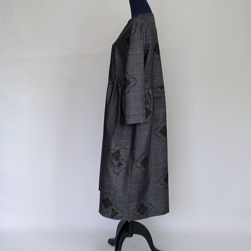 sale最終日】着物リメイク 大島紬 前開き ワンピース ジャケットとして