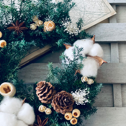 早割り　Мサイズ　プリザーブドフラワー　クリスマスリース　アジサイリース　Xmas　結婚祝い　新築祝い　紫陽花　　開店祝 8枚目の画像