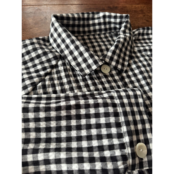 長さ選べる❤️着心地軽いギンガムコート❤️個性的な高見え素材❤️カジュアル＆モード❤️伸縮性ギンガムチェック 6枚目の画像