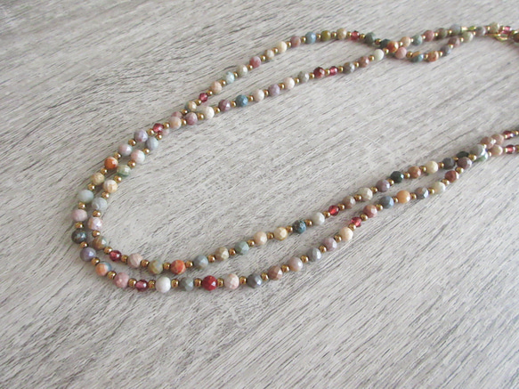 ❮再販×2❯ 天然石★ アラシャンアゲート　ロングネックレス 1枚目の画像