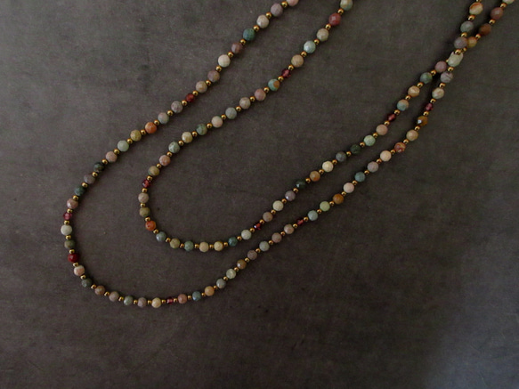 ❮再販×2❯ 天然石★ アラシャンアゲート　ロングネックレス 7枚目の画像