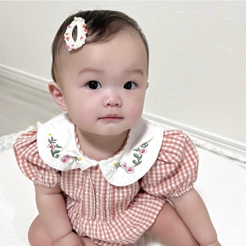 ポンポンヘアピン】ハンドメイド ベビー キッズ ヘアアクセサリー