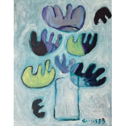 ロシアンブルー】F3 絵画 油絵 キャンバス 絵本 猫 子猫 ネコ ロシアン