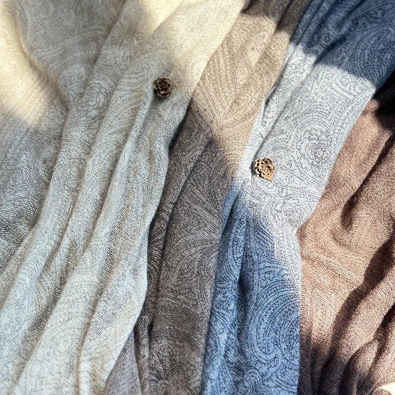 【Creema限定】最高級カシミヤ100% ペイズリー柄 ジャカード織ショール 秋冬贈り物に 光沢感のある柔らかな風合い