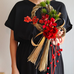 ドライフラワー フレーム アレンジメント バンパス クレビアゴールド