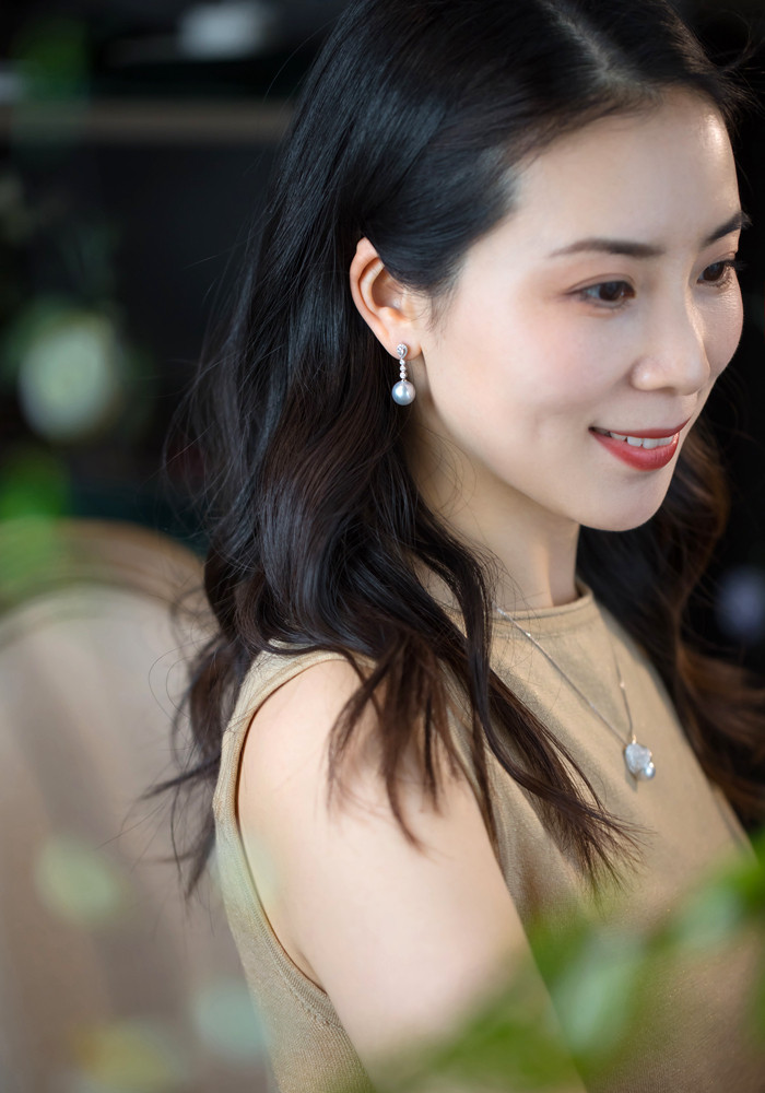 【ルミナ】10～11mm 天然南洋オーストラリア産ホワイトパールイヤリング 18Kゴールド 51ポイントダイヤモンドセット ルミ