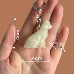 キャバリア　mini3D蓄光（夜光）キーホルダー　半透明蓄光樹脂製 2枚目の画像