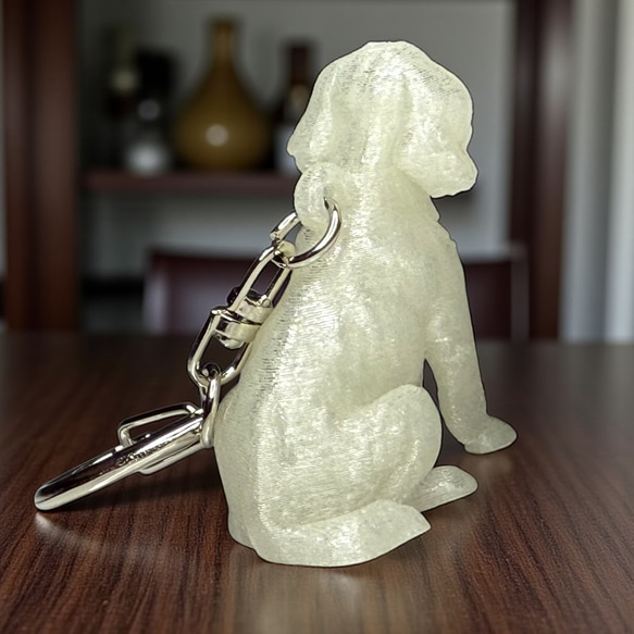 キャバリア　mini3D蓄光（夜光）キーホルダー　半透明蓄光樹脂製 5枚目の画像