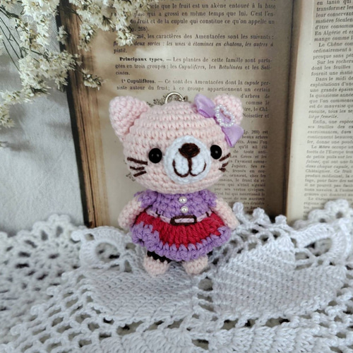 ピンク猫ちゃん＊編みぐるみキーホルダー＊ あみぐるみ nakamo 通販