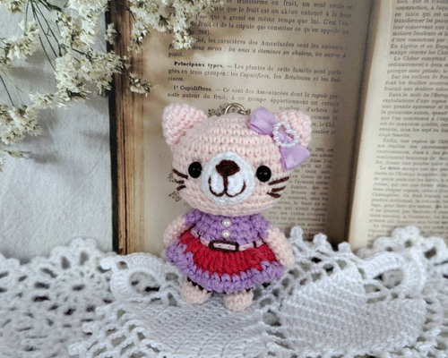 ピンク猫ちゃん＊編みぐるみキーホルダー＊ あみぐるみ nakamo 通販