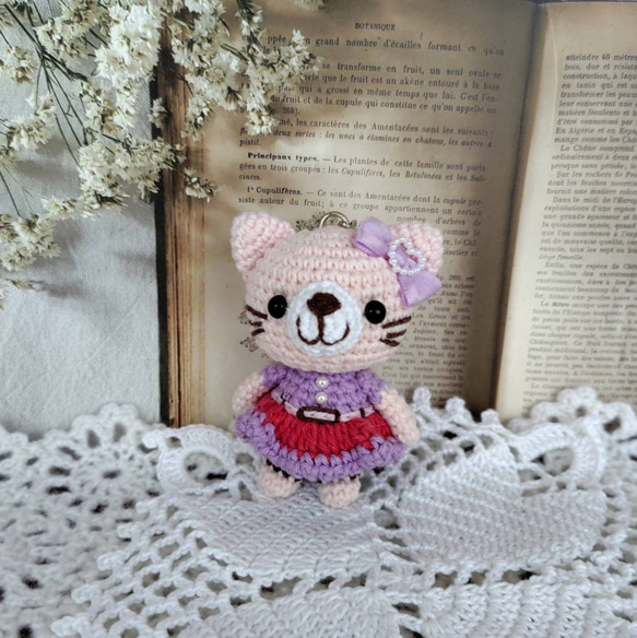 ピンク猫ちゃん＊編みぐるみキーホルダー＊ あみぐるみ nakamo 通販