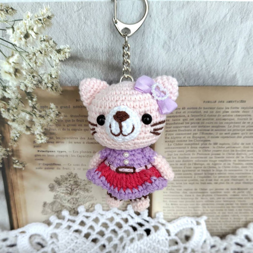 ピンク猫ちゃん＊編みぐるみキーホルダー＊ あみぐるみ nakamo 通販