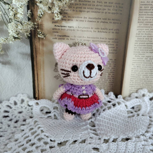 ピンク猫ちゃん＊編みぐるみキーホルダー＊ あみぐるみ nakamo 通販