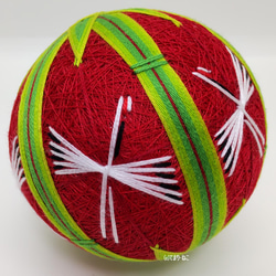 手毬猫の店 てまり「若竹と鶴」赤地 手まり 手毬 手鞠 四季の飾り物