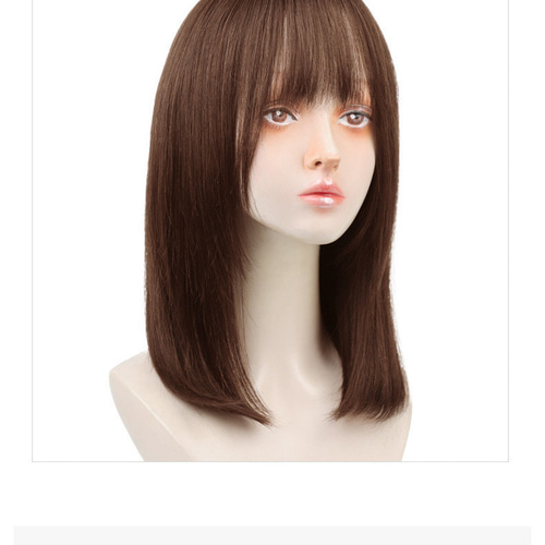 高級人毛100% フルウィッグお洒落な自然艶 かつら ウィッグ ブラック