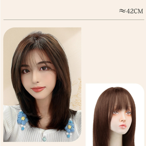 高級人毛100% フルウィッグお洒落な自然艶 かつら ウィッグ ブラック