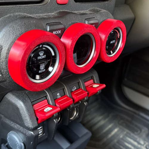 ジムニー専用 内装カスタム8点セット｜差し色レッドで大人アウトドア