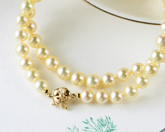 【ルミナ】6-7mm天然日本産アコヤ海水真珠ネックレス、無着色、クイーンシリーズ、エレガントで洗練され、多用途、普段使いや夜のイ