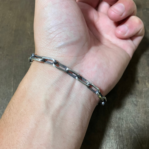 silver950 甲丸 ナバホチェーン シルバー ブレスレット #インディアン