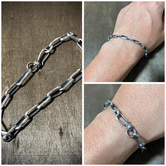 silver950 甲丸 ナバホチェーン シルバー ブレスレット #インディアン