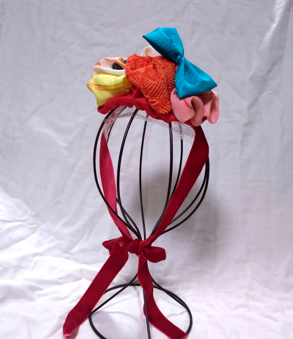 七五三・顎紐リボン別途・成人式・髪飾り・ヘッドドレス・帯飾り