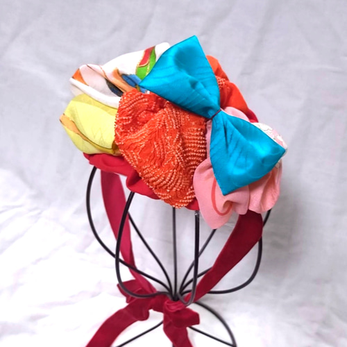 七五三・顎紐リボン別途・成人式・髪飾り・ヘッドドレス・帯飾り