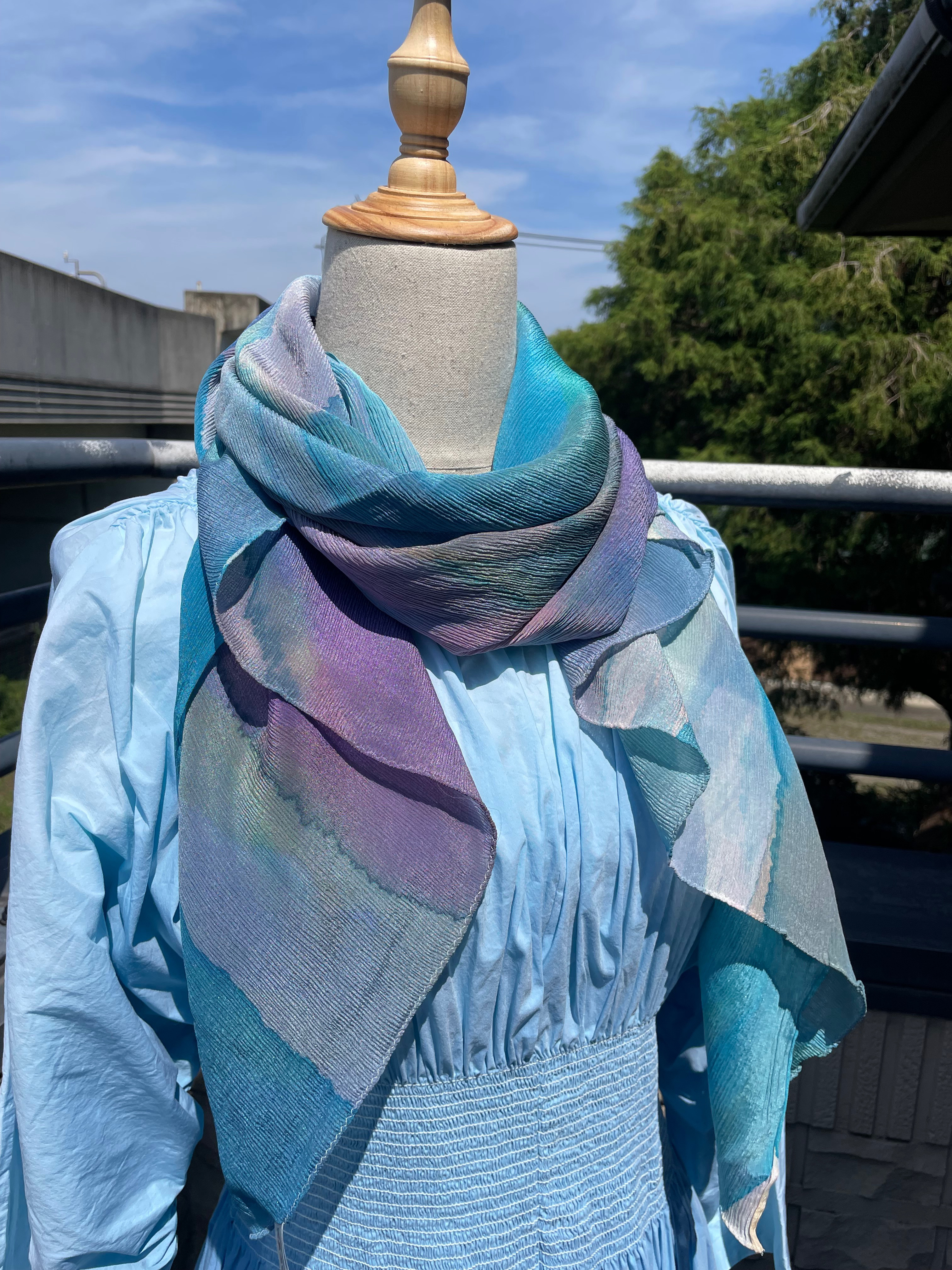 楊柳大判　手書きシルクストール