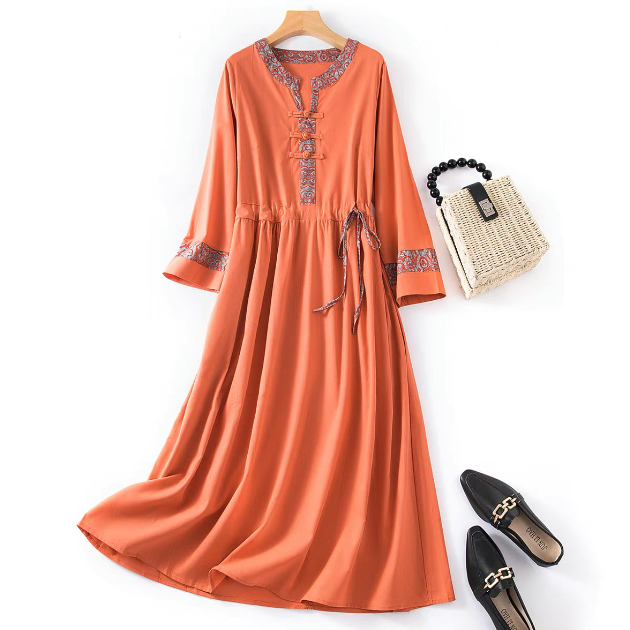 秋の新作、ワンピース、長袖、レディース、 ゆったり、春