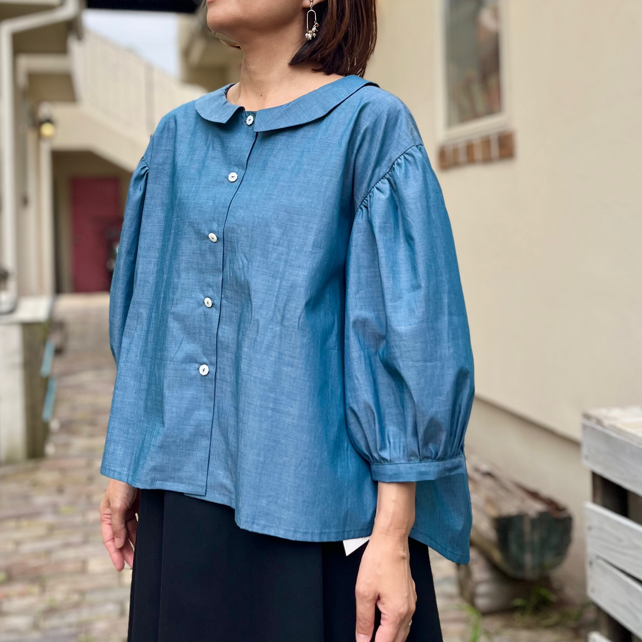 まるで虹♪くしゅっとシャンブレーブラウス(25s-144） 12,870円