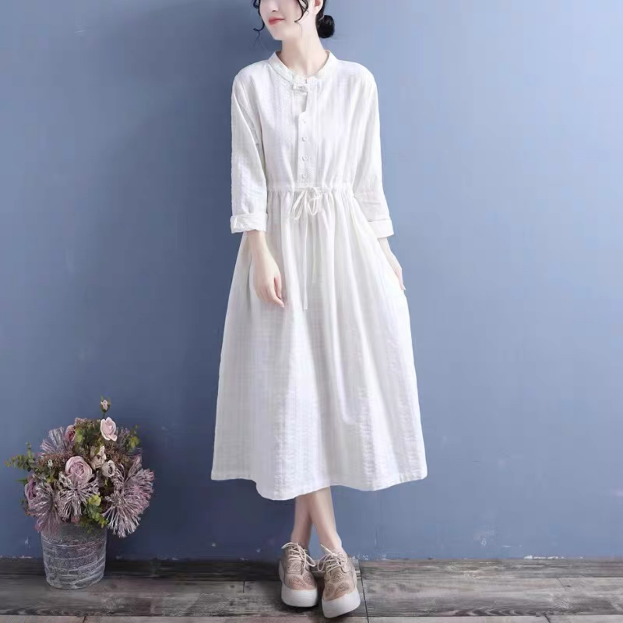 秋の新作、ワンピース、長袖、レディース、 ゆったり、春