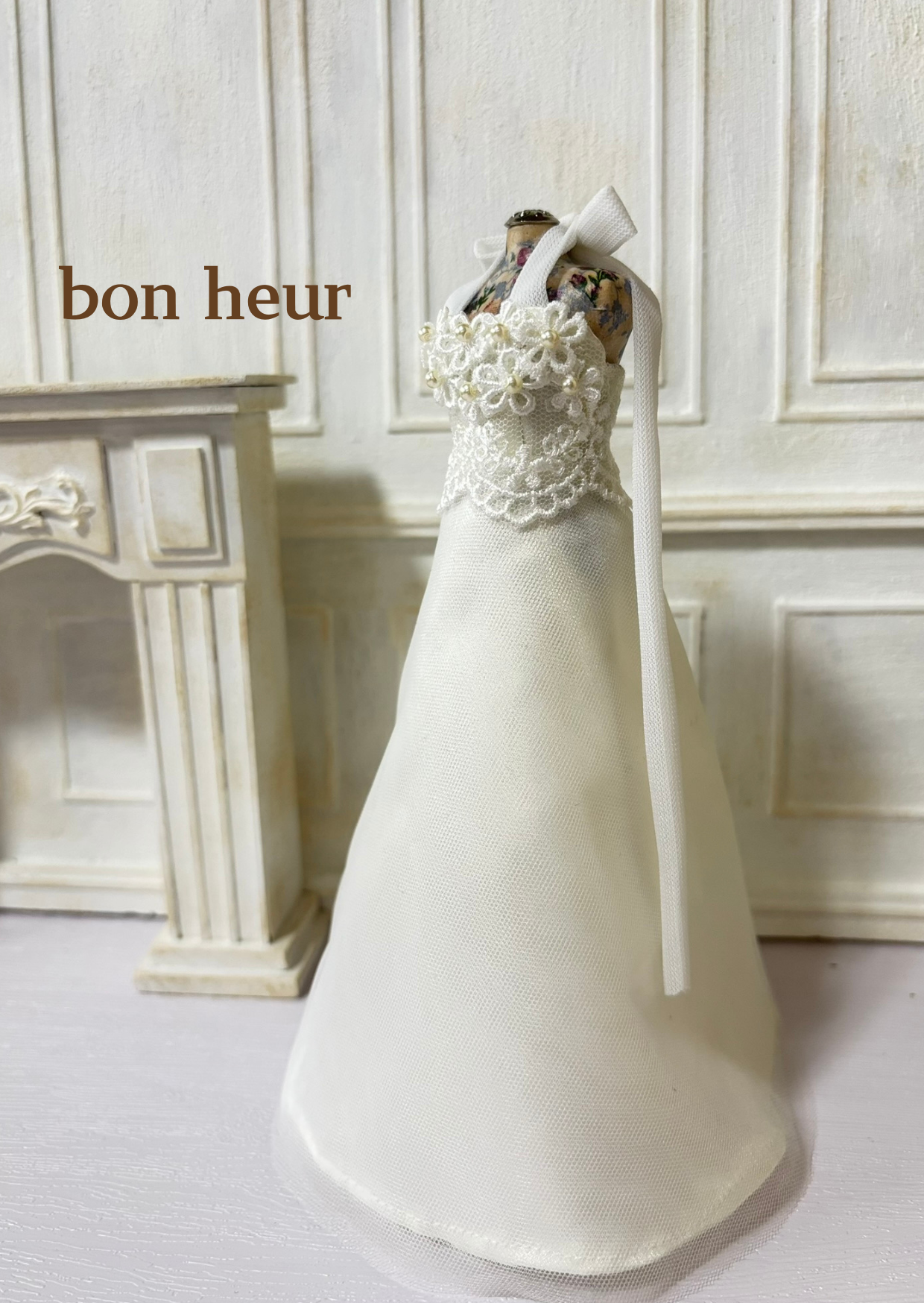 【受注製作】オーダーメイド　ミニチュアウエディングドレス　トルソータイプ