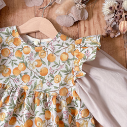 baby✭パフスリーブワンピース✭リスとあんず 4枚目の画像