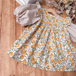 baby✭パフスリーブワンピース✭リスとあんず 3枚目の画像