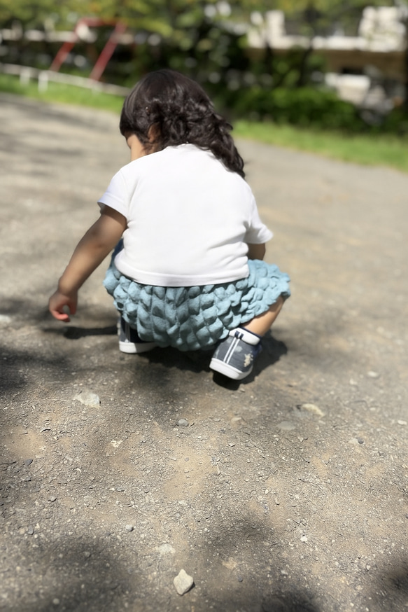 かぼちゃパンツ♡ぽこぽこワッフルニット80-90size 10枚目の画像