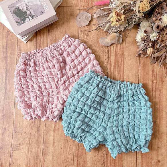 かぼちゃパンツ♡ぽこぽこワッフルニット80-90size 1枚目の画像