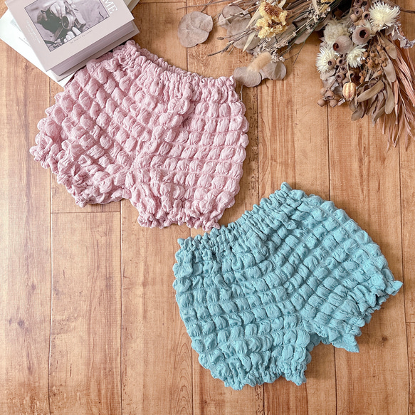 かぼちゃパンツ♡ぽこぽこワッフルニット80-90size 2枚目の画像